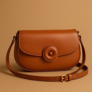 Buttery Soft Brown Faux Leather. High Fashion Look for Less. Crossbody NWOT